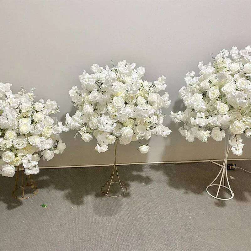 LuxuyWedding Props Artificial Arrangement Cherry Rose For Wedding Decoration Road Leading Flower Ball Floral W260130