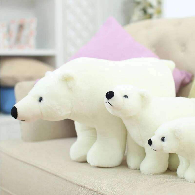 20/25/35/45cm Super Lovely Polar Family Stuffed Plush Placating Toy Pure White Bear Soft Fabric Doll Gift for Children Y260128