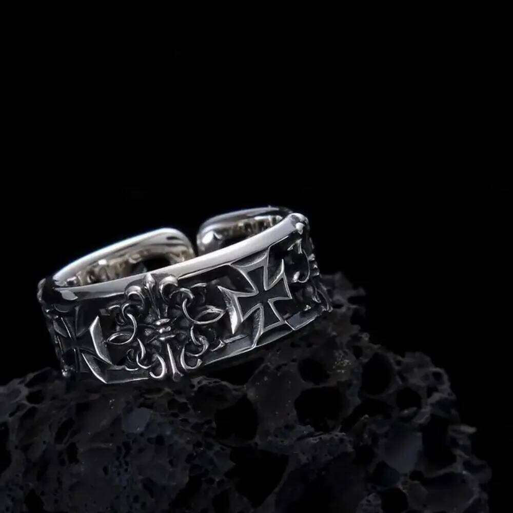 New retro cross hip-hop punk style niche opening ring for men XJ260130