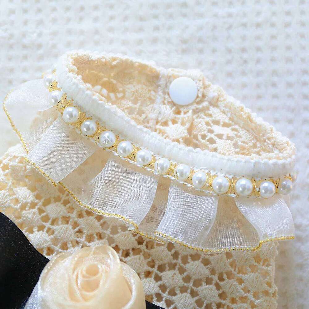 Luxury Girl Dog Kawaii Dress For Small Puppy Animal Pearl Collar Accessory Pet Chihuahua Yorkshire Apparel Clothing Cat Wedding H260130