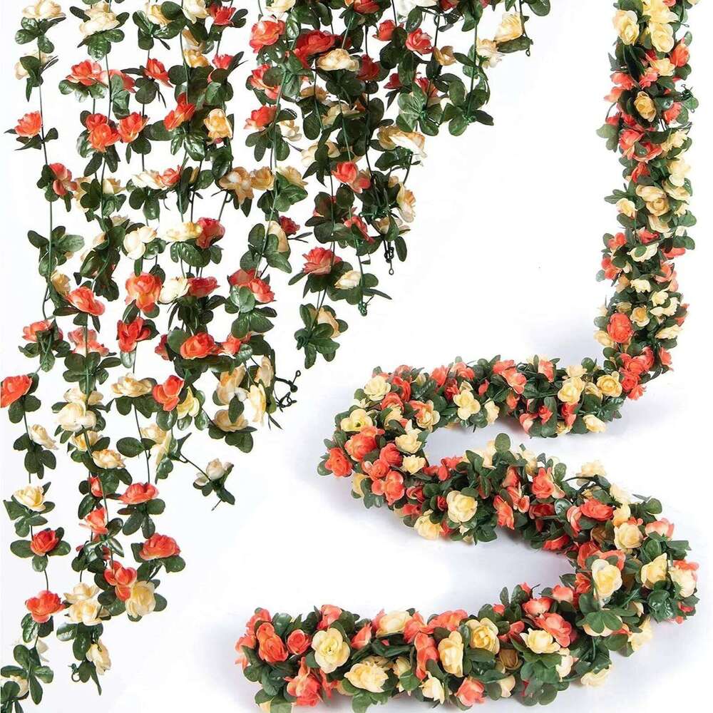 2.5m Simulated Flower Rose Rattan Arch Winding Vines Home Festive Decoration Wreath W260130