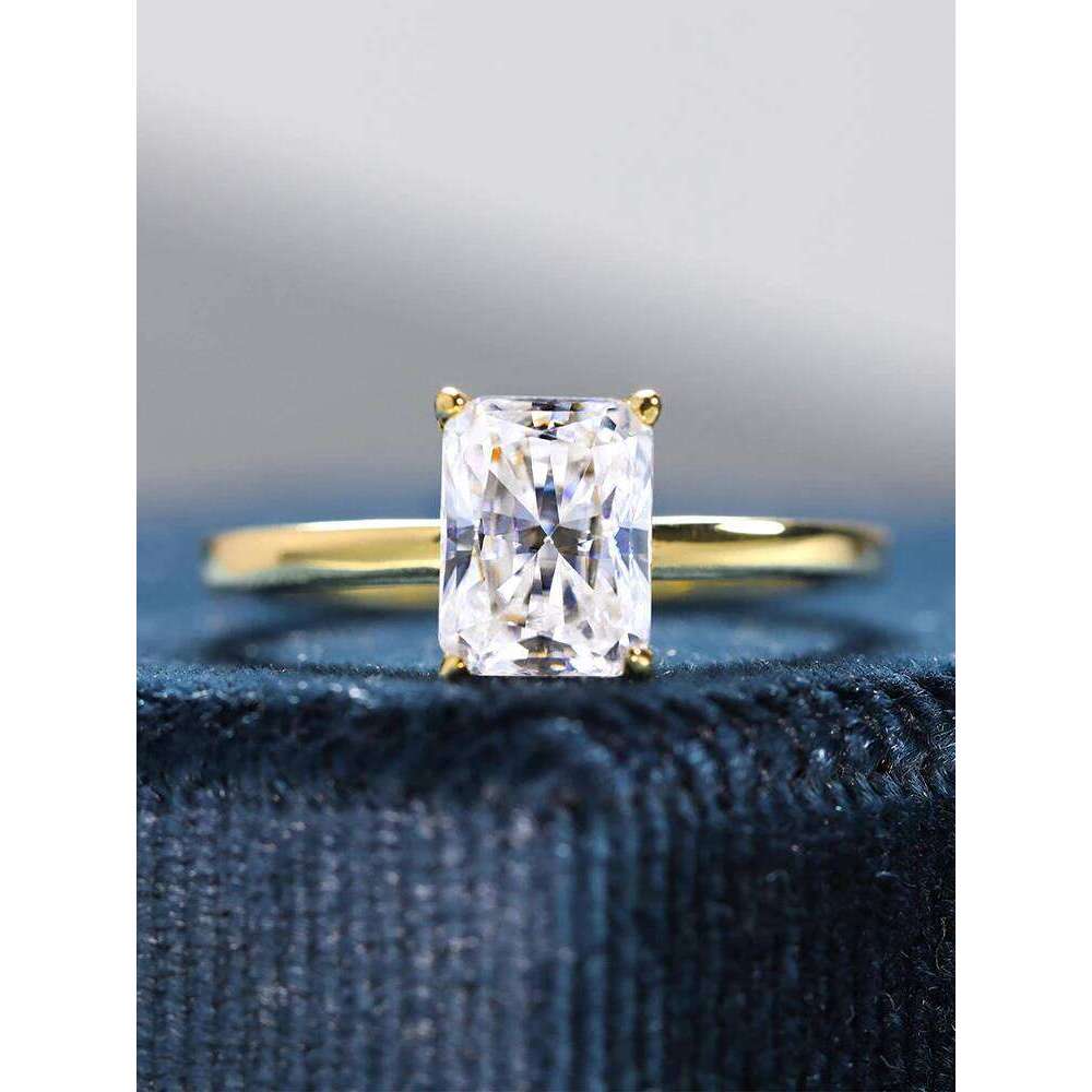 925 Sterling Silver Simplicity Zircon 8 * 12MM Rectangular Ring For Women Engagement Wedding Luxury High Quality Fine Jewelry XJ260130