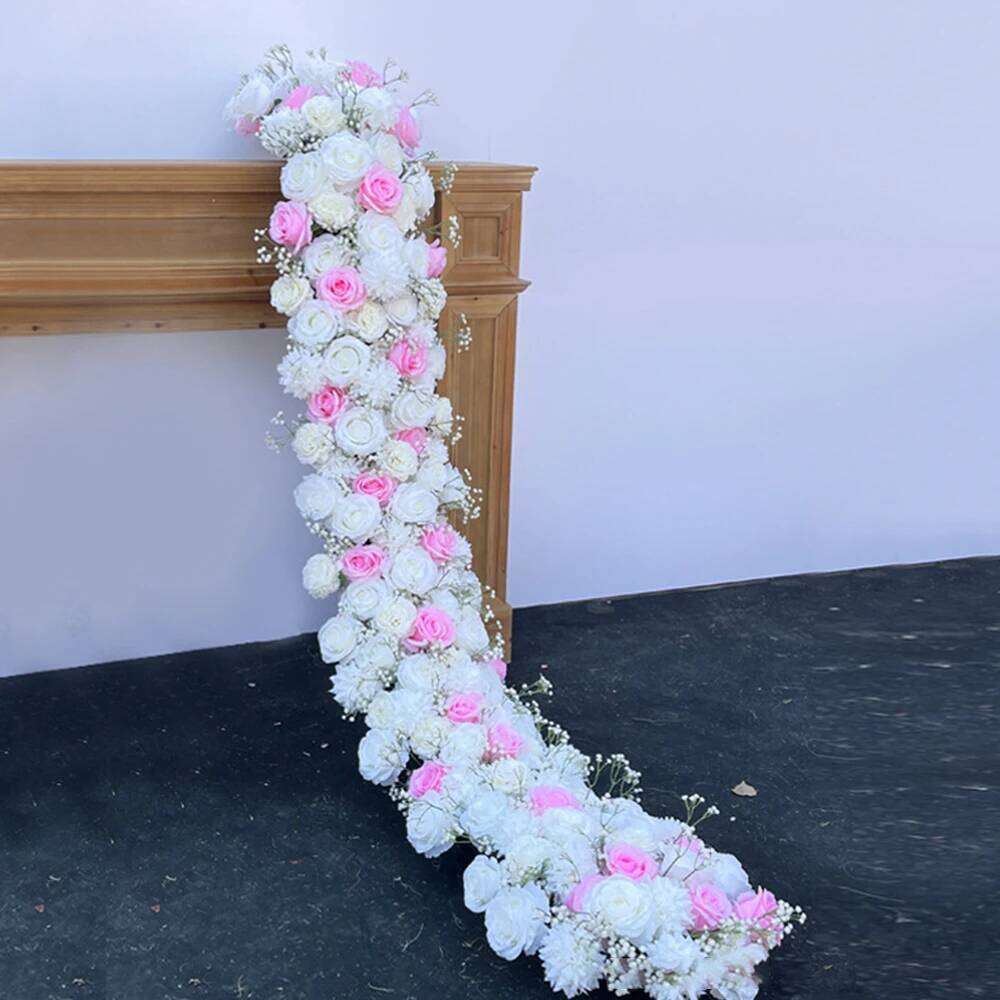 2m Rose Waterfall Flower Row Artificial for Table Centerpiece Wedding Decoration Mix Flowers Backdrop Wall Arches Decor Y260130