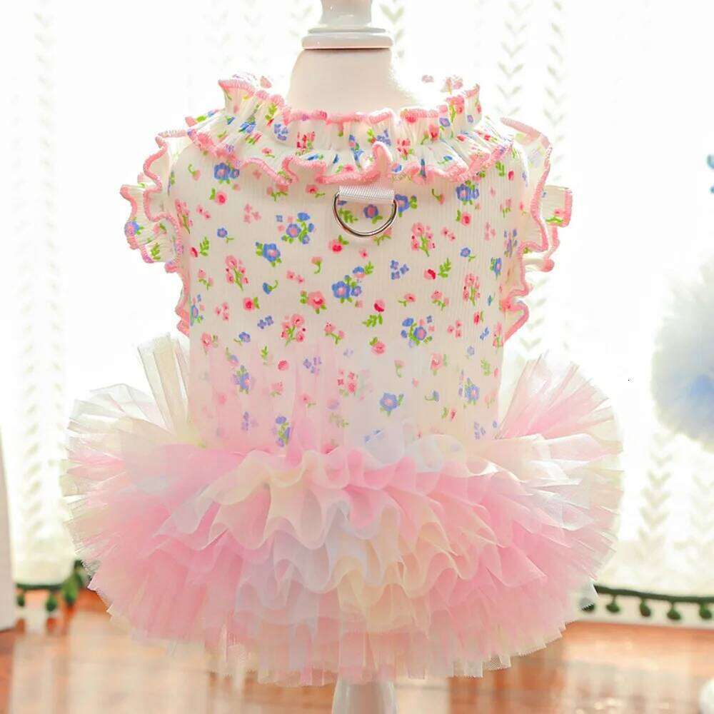 Puppy Floral Vest Summer Pet Princess Dress for Small Medium-sized Dogs and Cats Soft Home Clothes Cake Skirt H260130