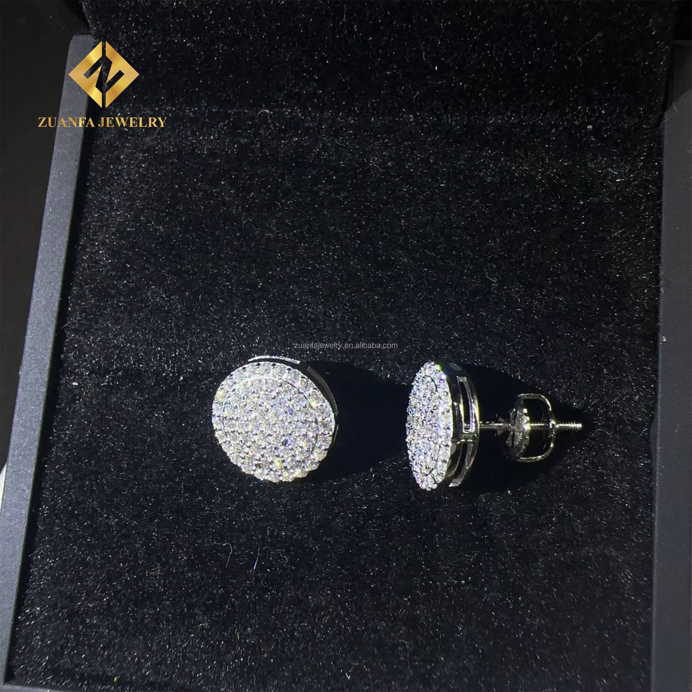 Best Selling Pass Diamond Tester GRA Certificates Screw Back Iced Out Earring Man VVS Moissanite Diamond Hip Hop Earring Man