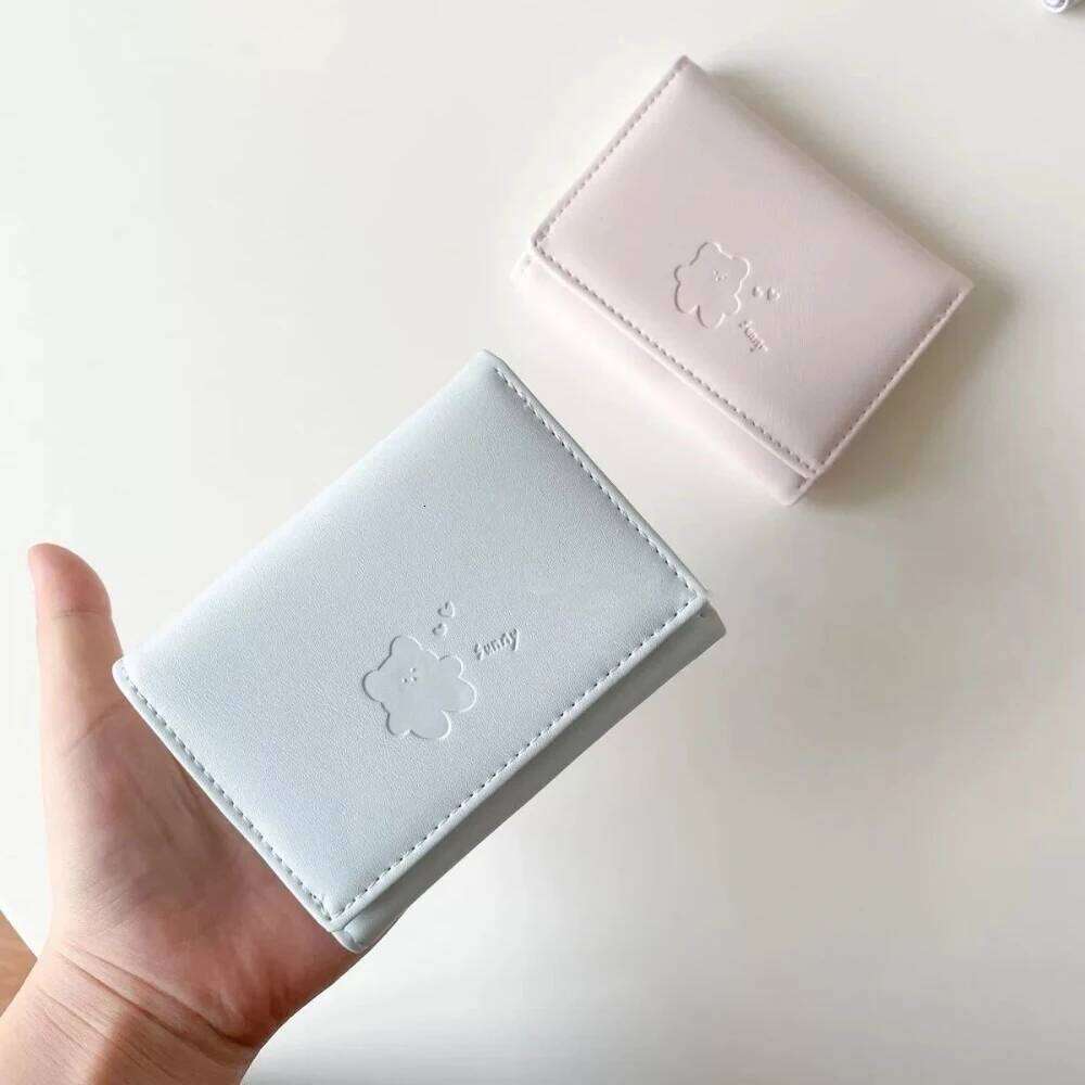 New Cute Bear Coin Purse Folding Tri-fold Credit Card Holder Multi-Slot Portable Mini Wallets Girl Z260130