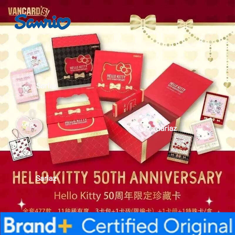 Sanrio Authentic Family Daily Small Cards Fantasy Notebook HelloKitty Pink Cute 50th Anniversary Souvenir Gift Box Series Card H260130