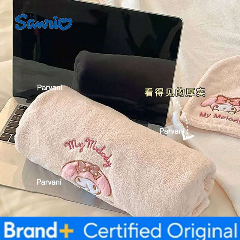 Sanrio Anime Melody Cute Plush Towel Dry Hair Cap Coral Fleece Bathroom Set Suitable For Adults And Children To Wrap Bath Towels H260130111