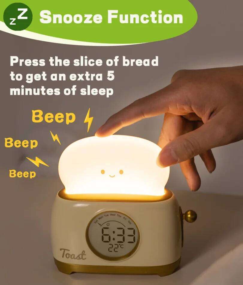 Kid Alarm LED Night Light Digital Clock Children's Sleep Trainier For Home Bedroom Bedside Cute Temperature Display Reloj W260130