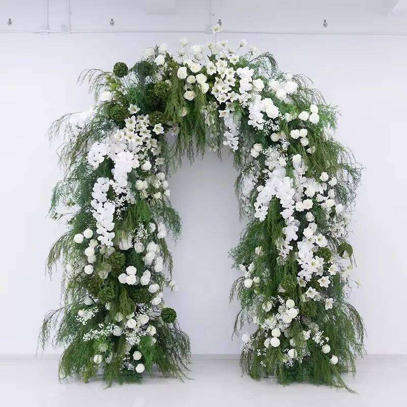 Customized Artificial Greenery Backdrop Mariage White Flower Arrangement Decoration Arch W260130