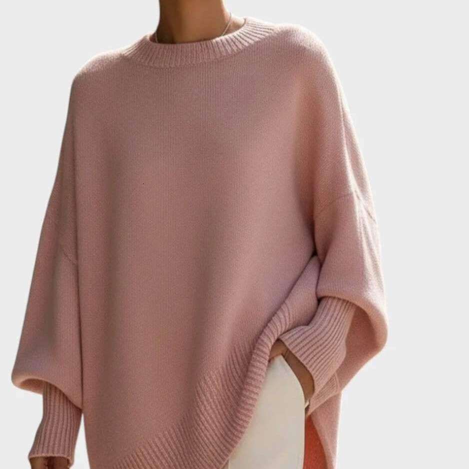 European and American Cross-Border Autumn Winter Round Neck Pullover Knitted for Women Amazon Loose Lazy Style Solid Color Women's Sweater