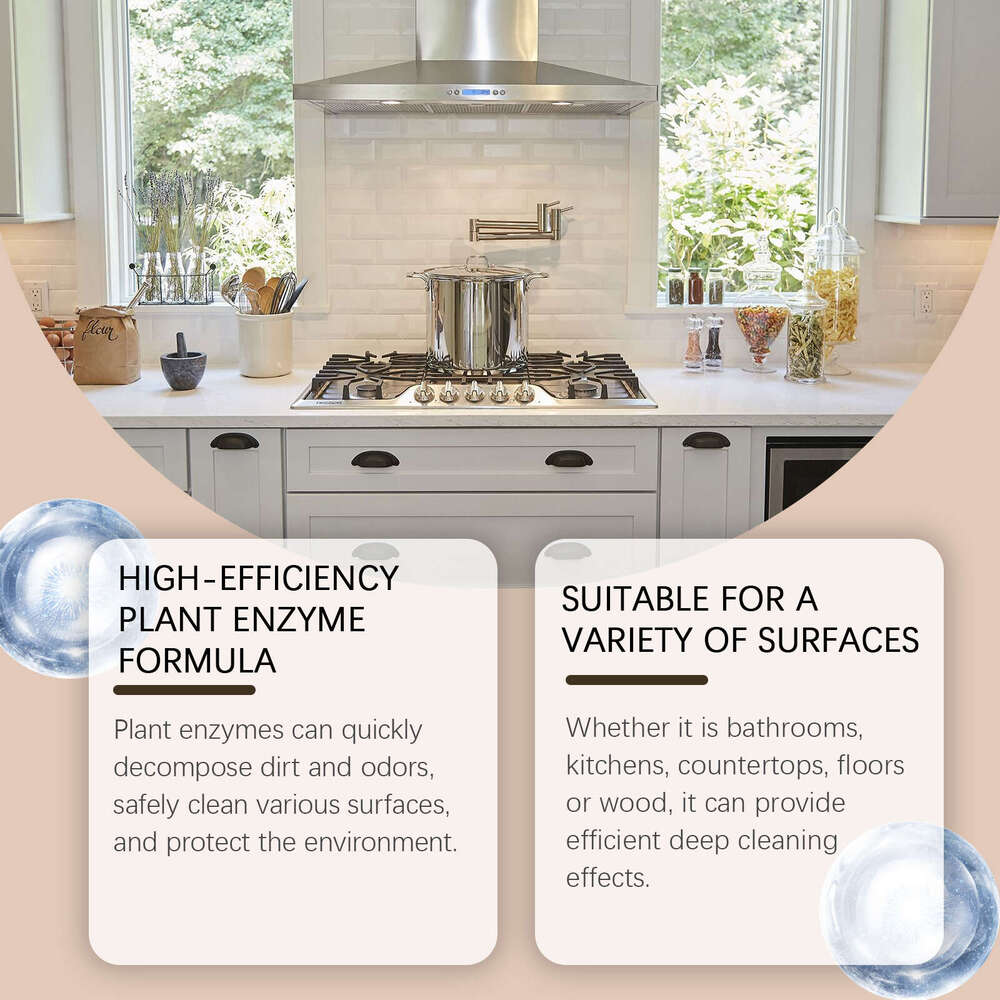 Jakehoe Multi-Surface Kitchen Range Hood Sink Countertop Stain and Grease Remover Multi-Effect Cleaner S260130