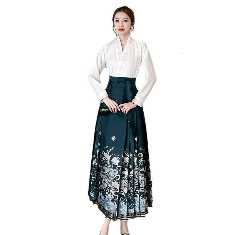 Chinese Style Horse-Face Skirt Women's Clothing Spring New Fashion Daily Hanfu Street Outfits
