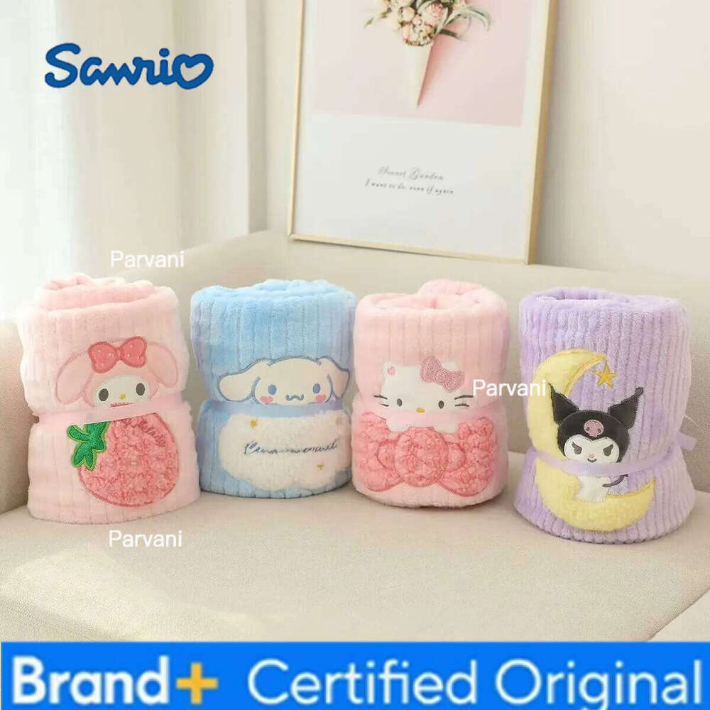 Sanrio My Melody Cinnamoroll Plush Rolled Cute Cartoon Anime Hangyodon Pochacco Nap Blanket Comfortable Gift For Girl H260130