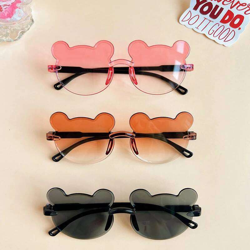 New Children Girls Fashion Cute Bear Shape Colors UV400 Baby Lovely Outdoor Protection Sunglasses Kid Sun Glasses H260130