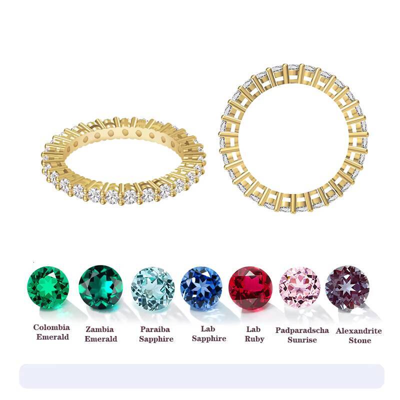 Starsgem 20mm Round Shape Lab Grown Diamond Eternity Band 10k 14K Solid Gold Wedding Band