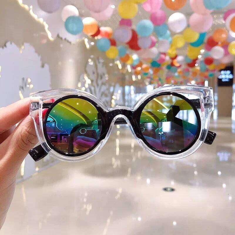 1pc Children UV400 Frame Cool Sunglasses Outdoor Kids Cute Girls and Boys Summer Beach Holiday Eyewear New H260130