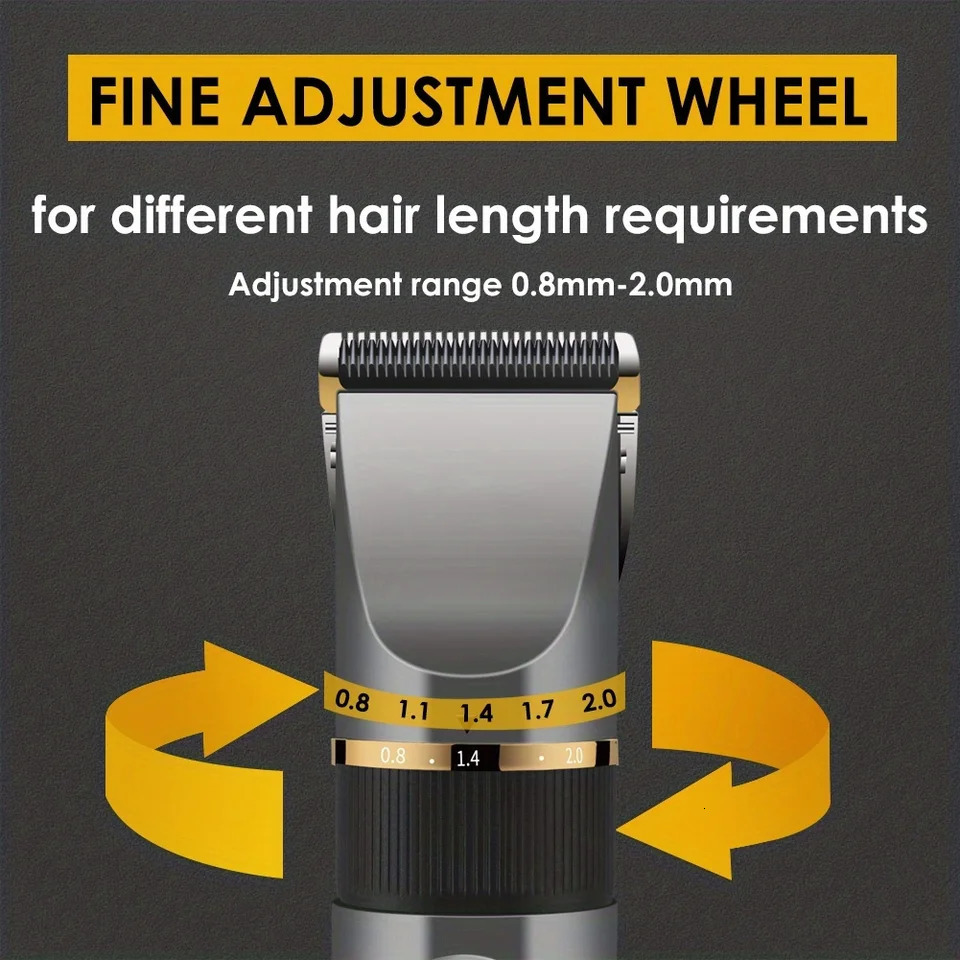 Professional Hair Clipper Ceramic Blade Male Hair Trimmer LED Display Haircut Machine USB charging 260129