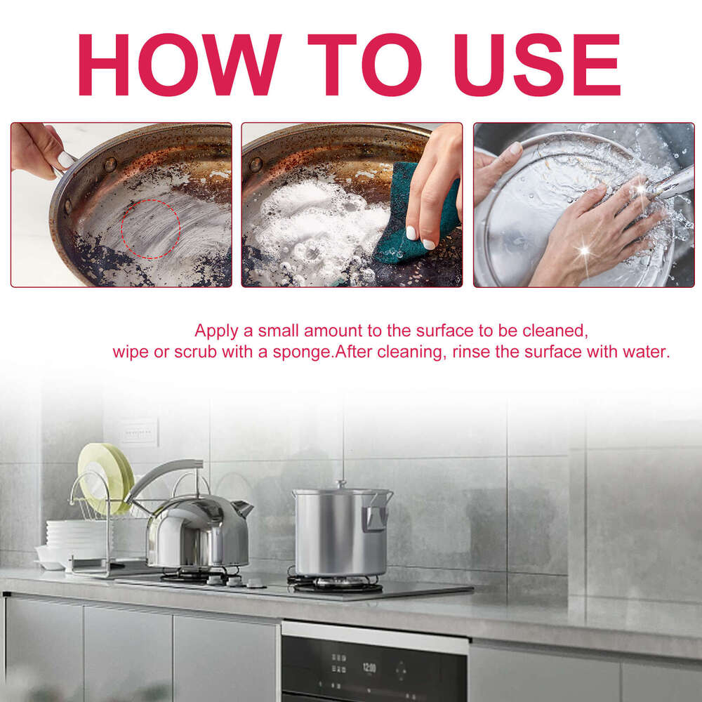 Jakehoe Multi-Purpose Kitchen Stove Range Hood Pot Bottom Sink Grease and Oil Cleaning Paste S260130