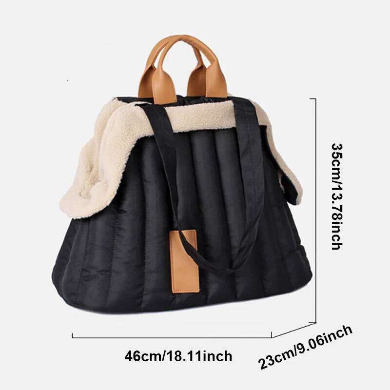 Windproof Warm Carrier with Removable Inner Handle, Portable Pet Travel Bag for Dog and Cat, Large Capacity, Winter 26H0130
