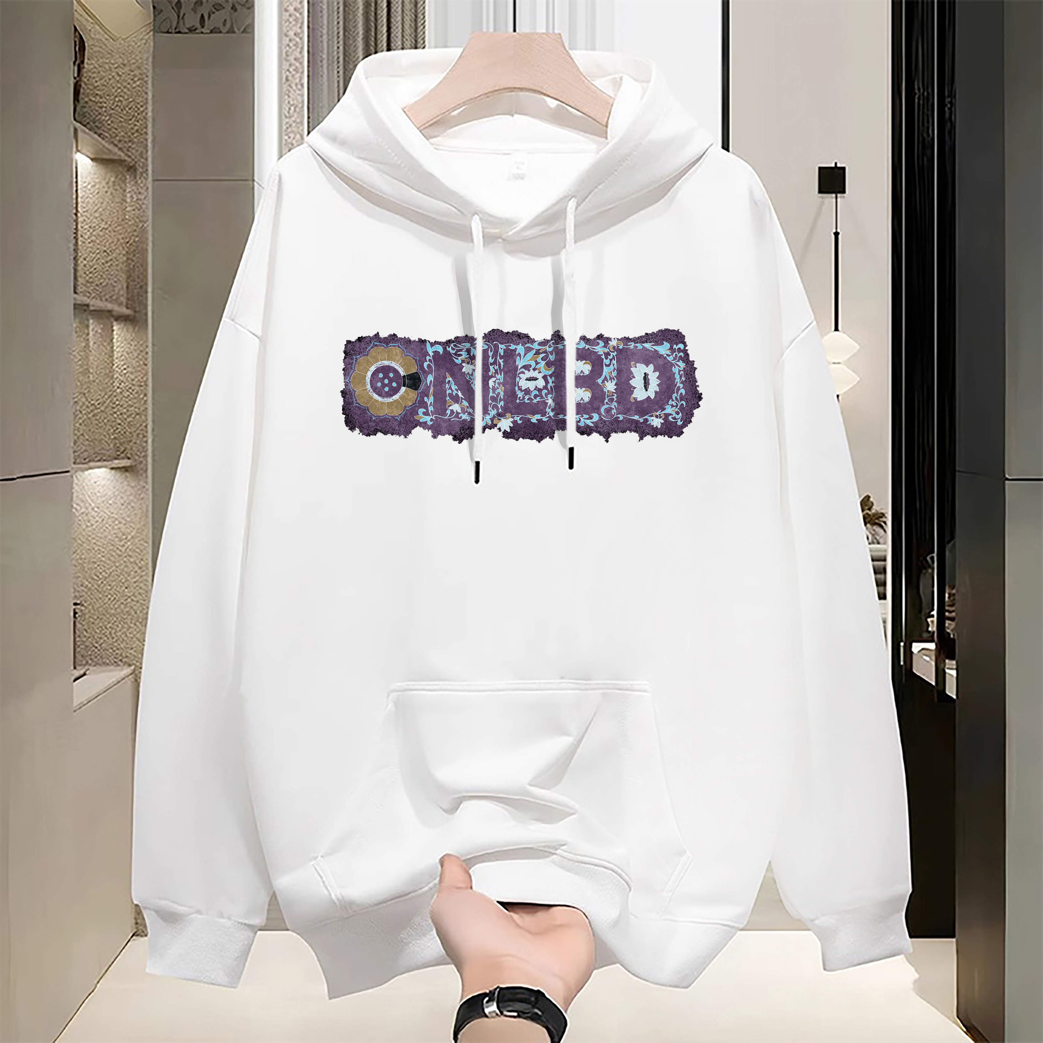 Chinese New Year Hoodie for Teen Boys Trendy Loose Fit Pullover Sweatshirt Casual Streetwear