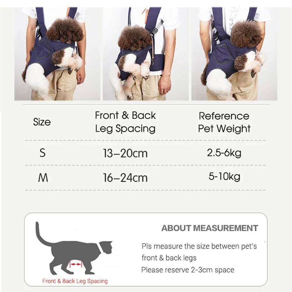 Backpack Dogs Outdoor Dog Carrier for Riding Walking Front Pack Back and Waist Protective Breathable Easy-Fit Pet Travel Bag 26H0130