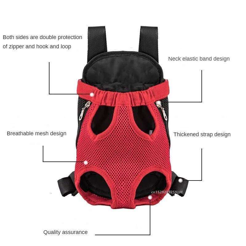 Cat Dog Backpack Travel Breathable Double Shoulder Mesh Carrier Front Bag for Small Pet Carrying Supplies 26H0130