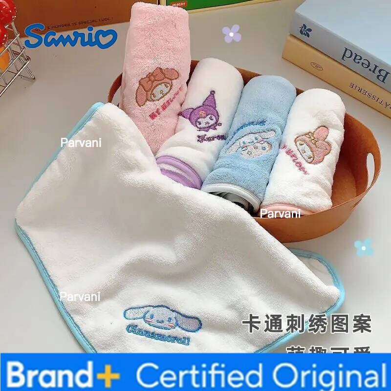 Sanrio 5pcs Kuromi Cinnamoroll Children'S Square Cartoon Embroidery Five Pieces Of Skin-Friendly Absorbent Handkerchief Towel H260130