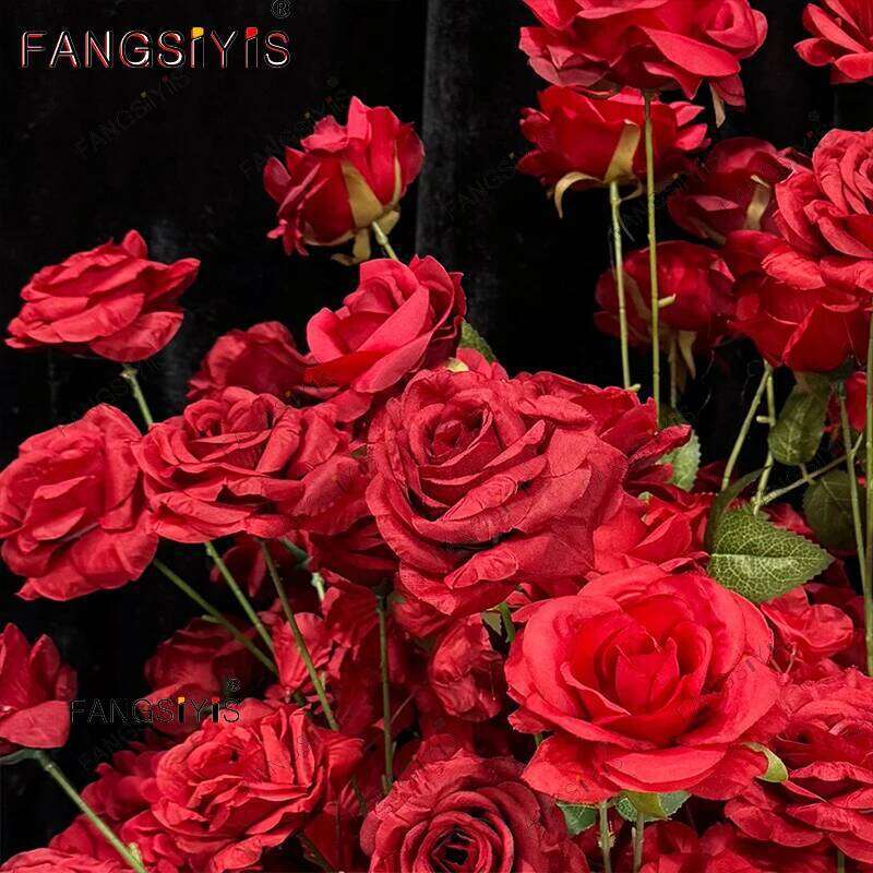 Romantic Artificial Flower Red Rose Wedding Table Centerpiece Ball Event Party Stage Road Lead Floral Window Display Y260130