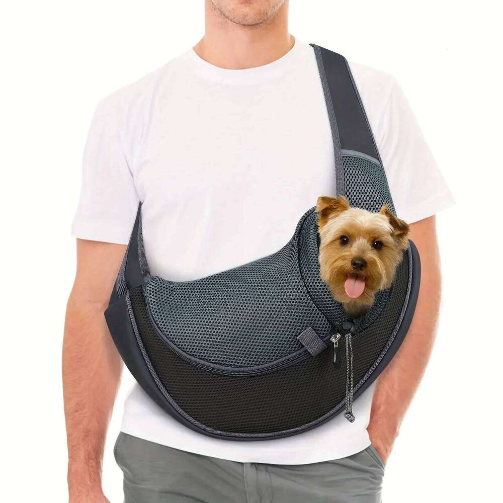 Breathable Pet Backpack, Cat and Dog Travel, Portable Diagonal Cross Bag with Shoulder Strap Suitable for Travel 26H0130