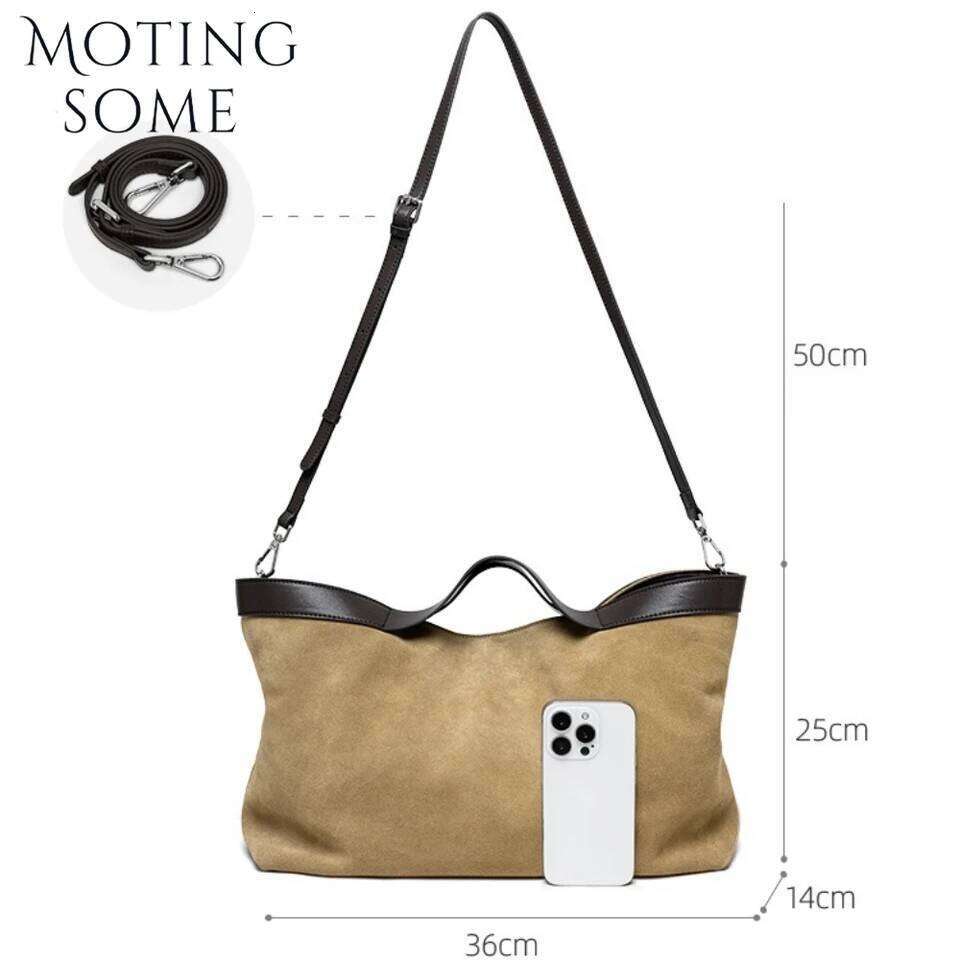 Motingsome Winter New Suede Big Tote Women Matte Cowhide Leather Handbag Oversized Shoulder Bowling Shopper Purse Luxury Design