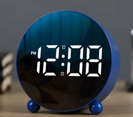 Alarm clock, minimalist electronic clock, LED clock, home bedside clock, temperature clock, clock H260130 - view 4
