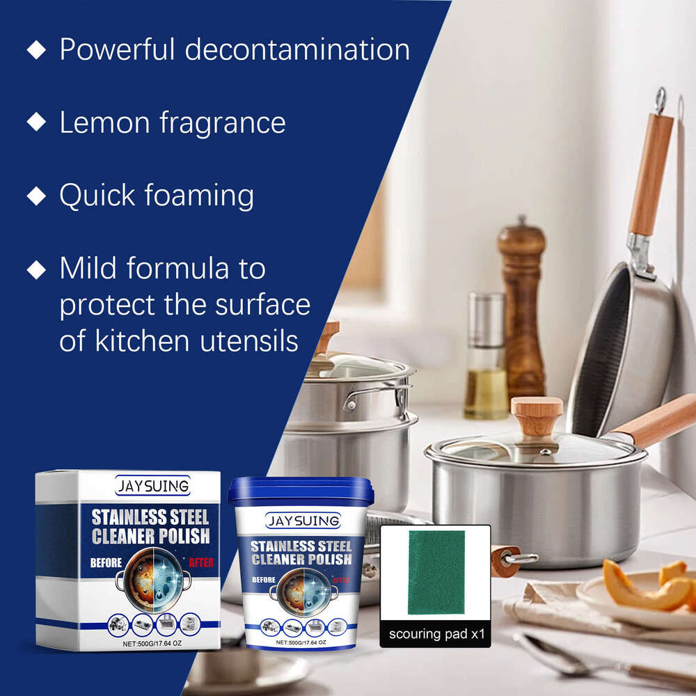 Jaysuing Kitchenware Cream Kitchen Pot Bottom Rust Black Scale Heavy Oil Stain Remover Cleaner S260130