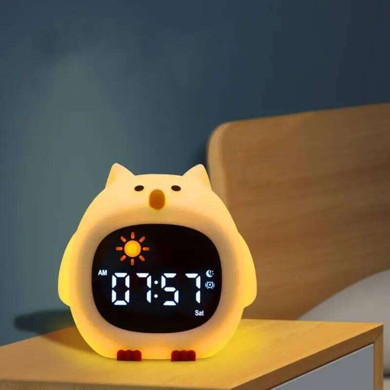 Kids Alarm Clock With Soft Glowing Night Light Tap Operated Multiple Functional 6XDE W260130