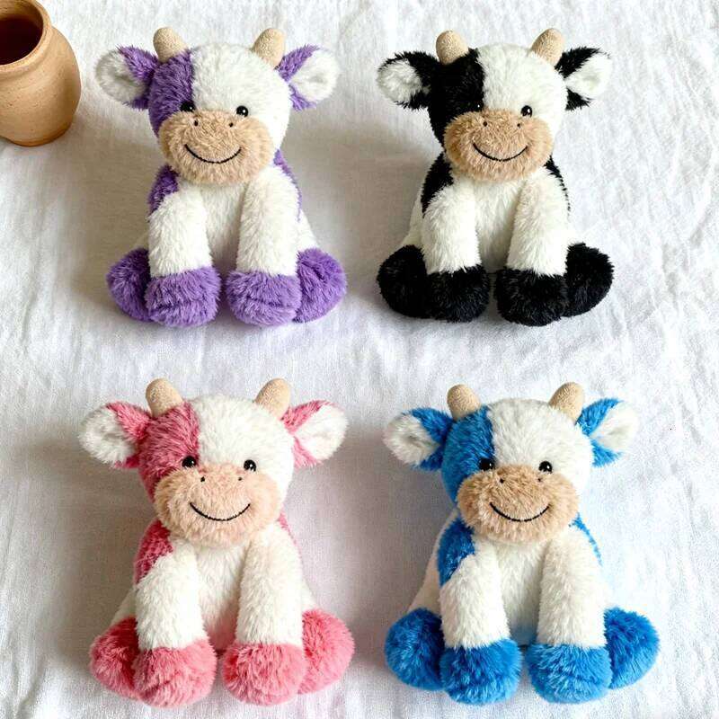 Sitting Cow Plush Toys Super Soft Skin-friendly Sleep Companion Interesting Realistic Animal Doll Birthday Gifts For Friend Y260128