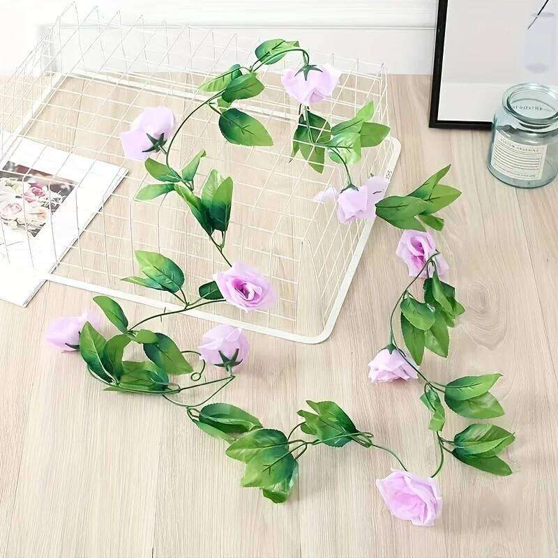 7.87 foot artificial rose vine with 9 lush flowers multi colored hanging ivy garlands, suitable for outdoor gardens and home Y260130