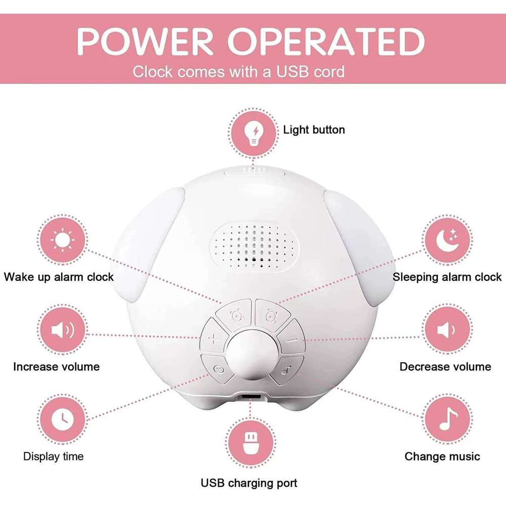 Cute Digital Emoji Alarm 5Voices Snooze Function Date Temperature 12/24 Hours Clock with Voice Activated Night Light W260130