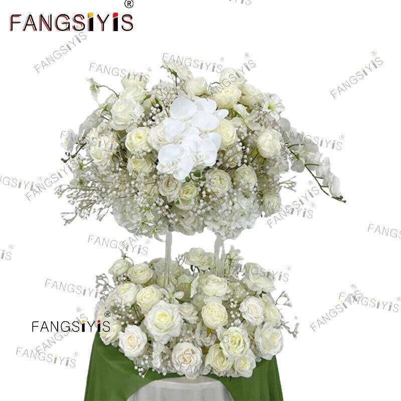 Artificial Rose BabyBreathing Fower Wedding Prop Decor Arch Arrangement Dining Table Runner Row Road Leading Flower Ball Y260130