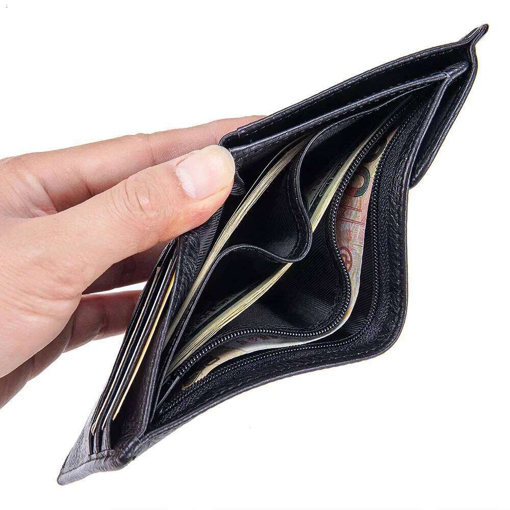 Women Small Bifold Leather Pocket Money Bag Ladies Slim Compact Short Purse Cowhide Lovers Wallets Z260130