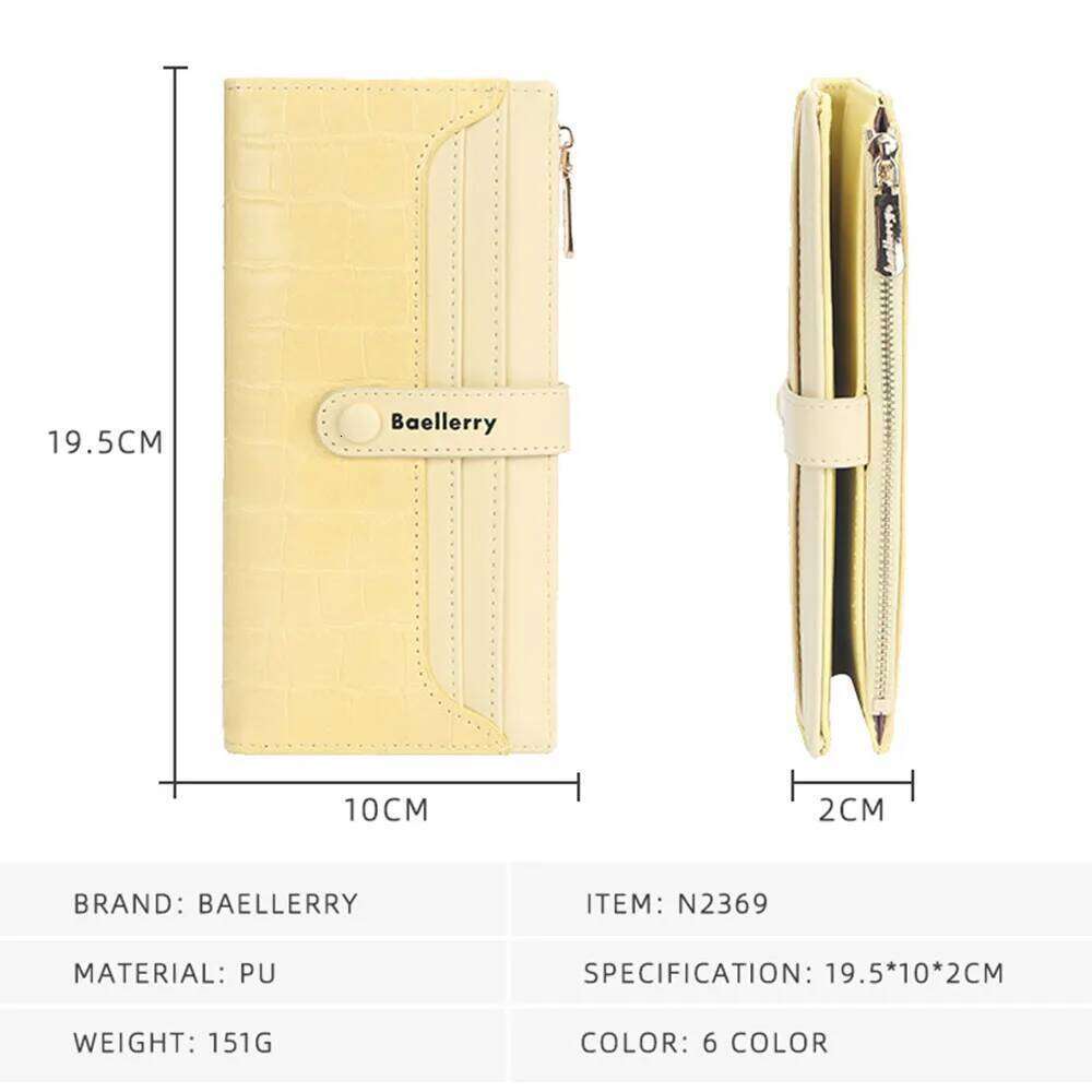 Baellerry Women Long Wallets Stone Stripe Top Quality Card Holder Classic Female Purse Zipper Wallet For Girl Z260130