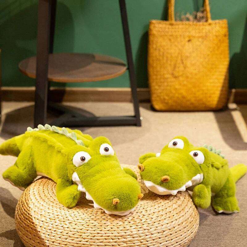 74cm/29.13in Soft Cute Big Eye Lying Alligator Plush Toy Stress Relief Sleep Sofa Cushion Kids Birthday Home Decor Gift Y260128