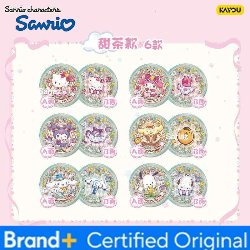 Sanrio KAYOU Family Double Sided Candy Badge Colorful Tea Break Genuine Original Animation Cartoon Collection Peripheral Toy Gif H260130