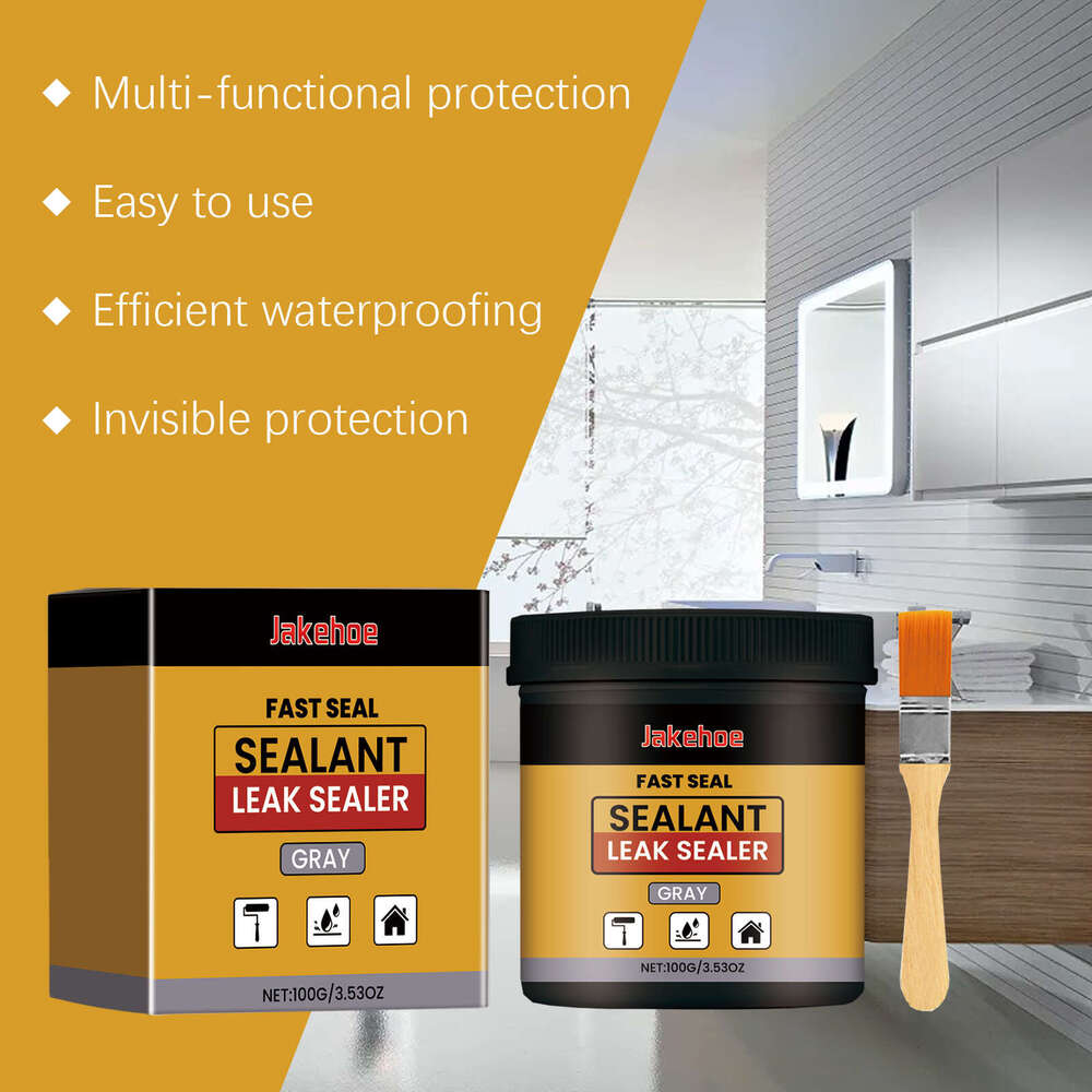 Jakehoe Sealant Bathroom Kitchen No-Need-to-Hit-Tile Waterproof Coating for Exterior Walls Roofs Windowsills S260130