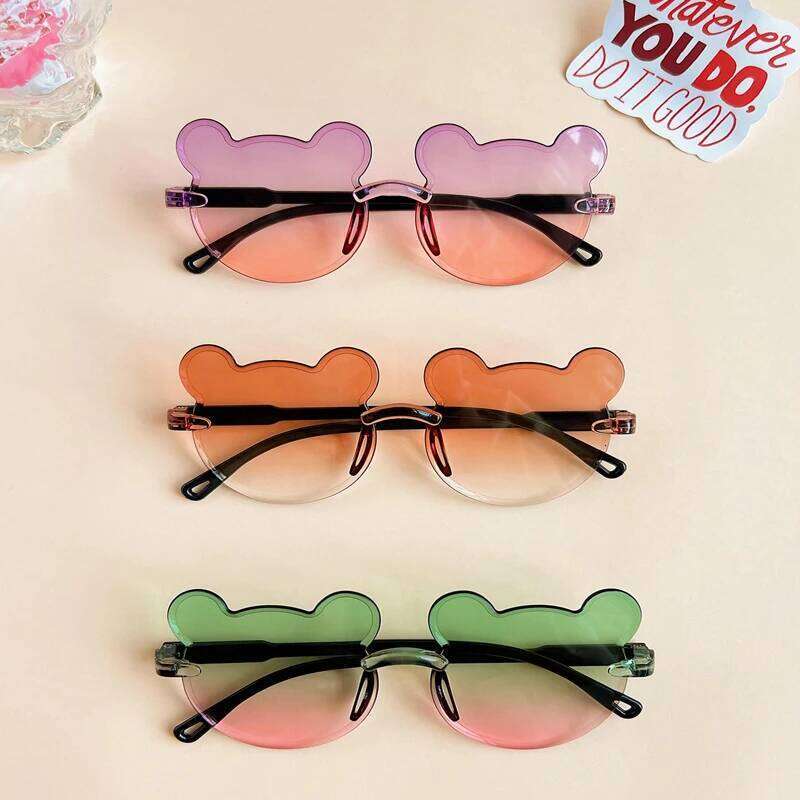 New Children Girls Fashion Cute Bear Shape Colors UV400 Baby Lovely Outdoor Protection Sunglasses Kid Sun Glasses H260130