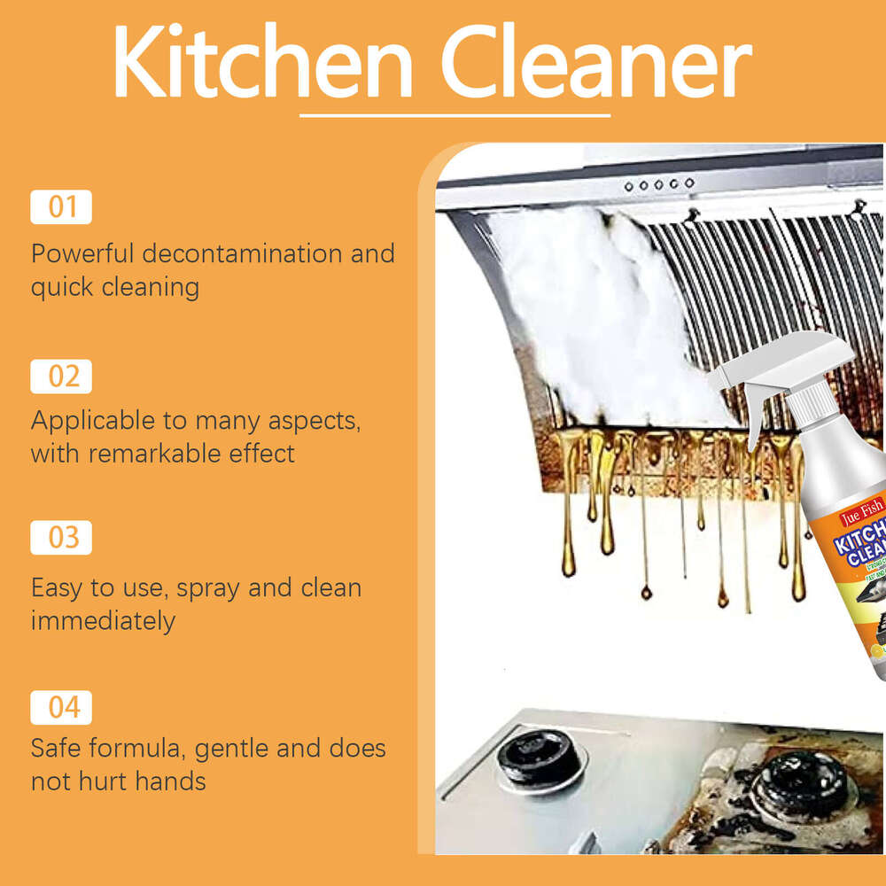 Jue Fish Grease Cleaner Multi-Effect Cleaning Kitchen Range Hood Stove Heavy Oil Stubborn Dirt Stains S260130