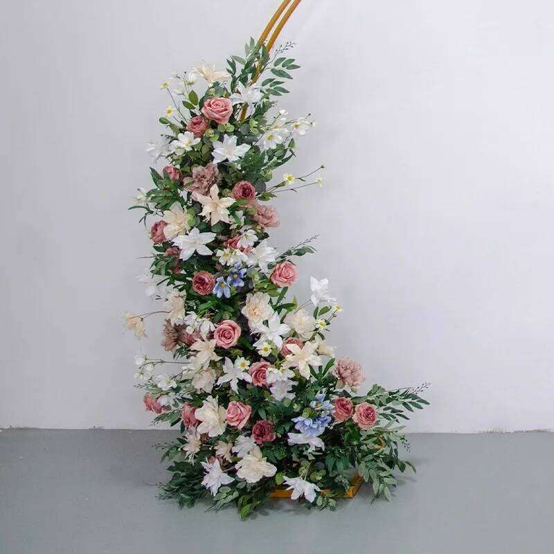 Artificial Wedding Arrangement Arch Pavilion Decor Hanging Corner Floral Party Stage Scene Flower Row Layout Props W260130