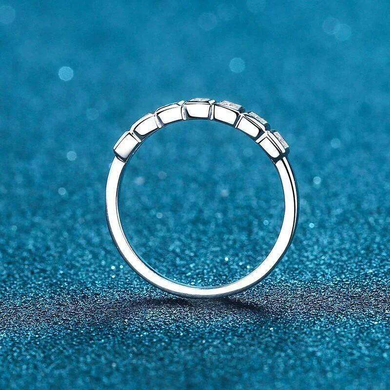 NeeTim All Princess Cut Moissanite Ring for Women 925 Sterling Silver Rings with White Gold Plated Wedding Proposal Promise Band XJ260130