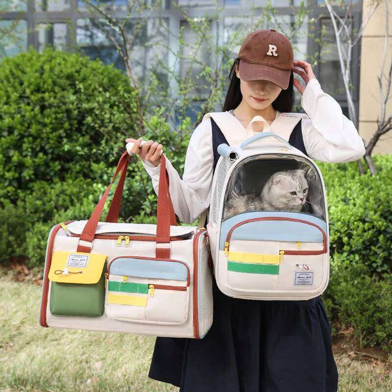 Portable Outdoor Cats Dogs Backpack Carying Bag Comfortable Breathable Large Capacity Shoulder Handbag for Pet Products 26H0130