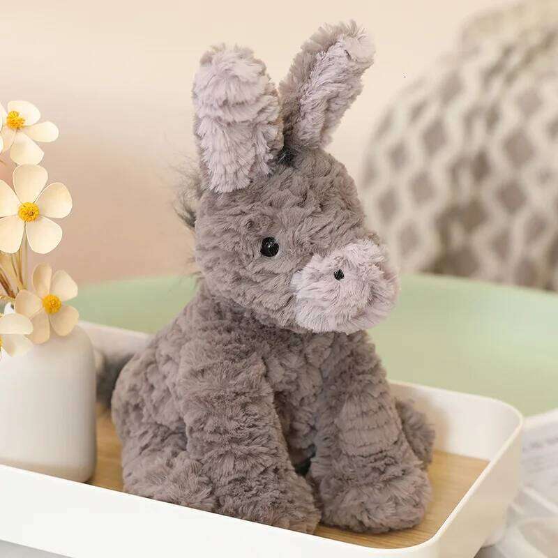 1pc 23CM Cute Burro Peluche Toys Lovely Grey Donkey Plush Dolls Stuffed Soft Animal for Baby Infant Birthday Room Decor Gifts Y260128