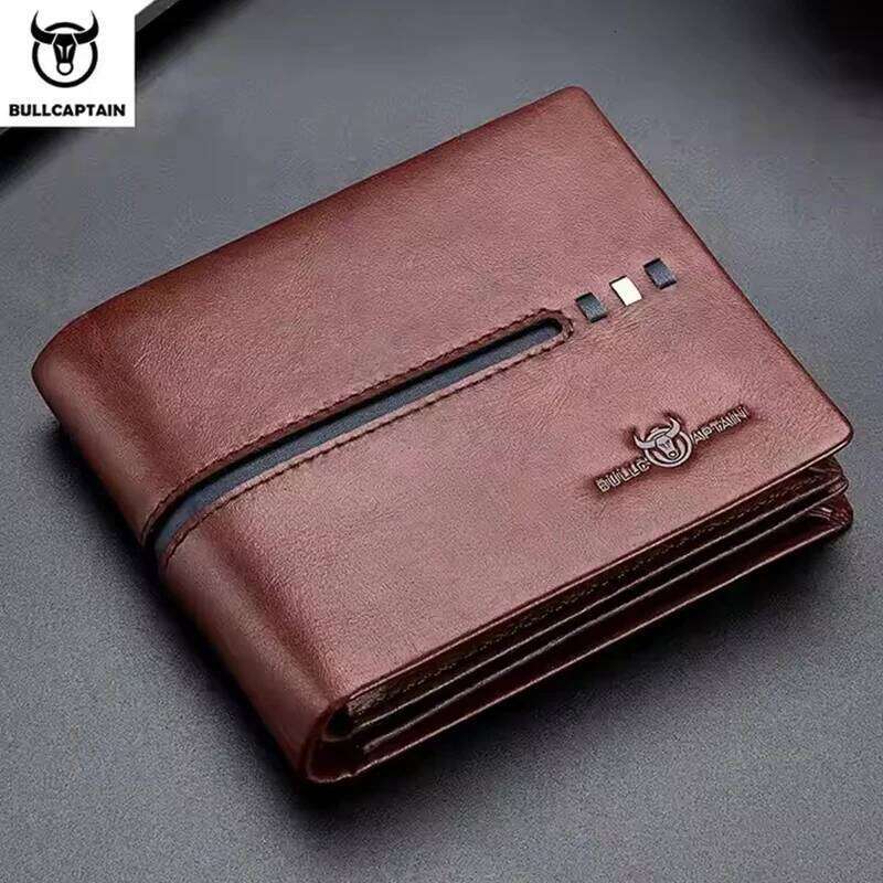 BULLCAPTAIN Genuine Leather Male Brand Business Multi-function Storage Purse Rfid Card Package Wallet Men Z260130